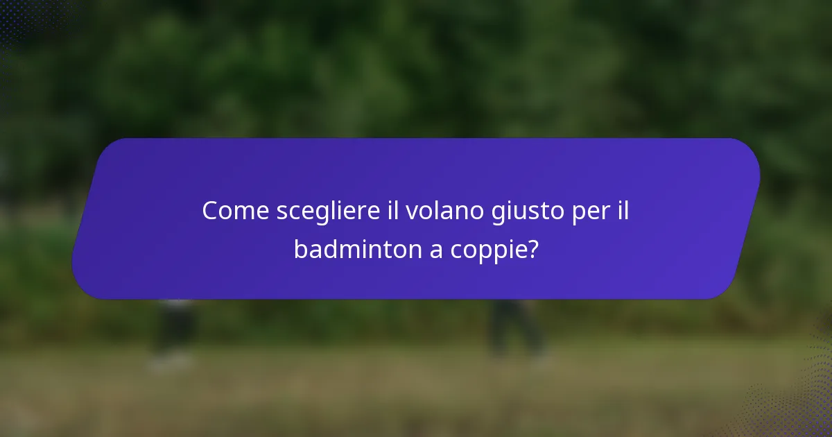 Come scegliere il volano giusto per il badminton a coppie?